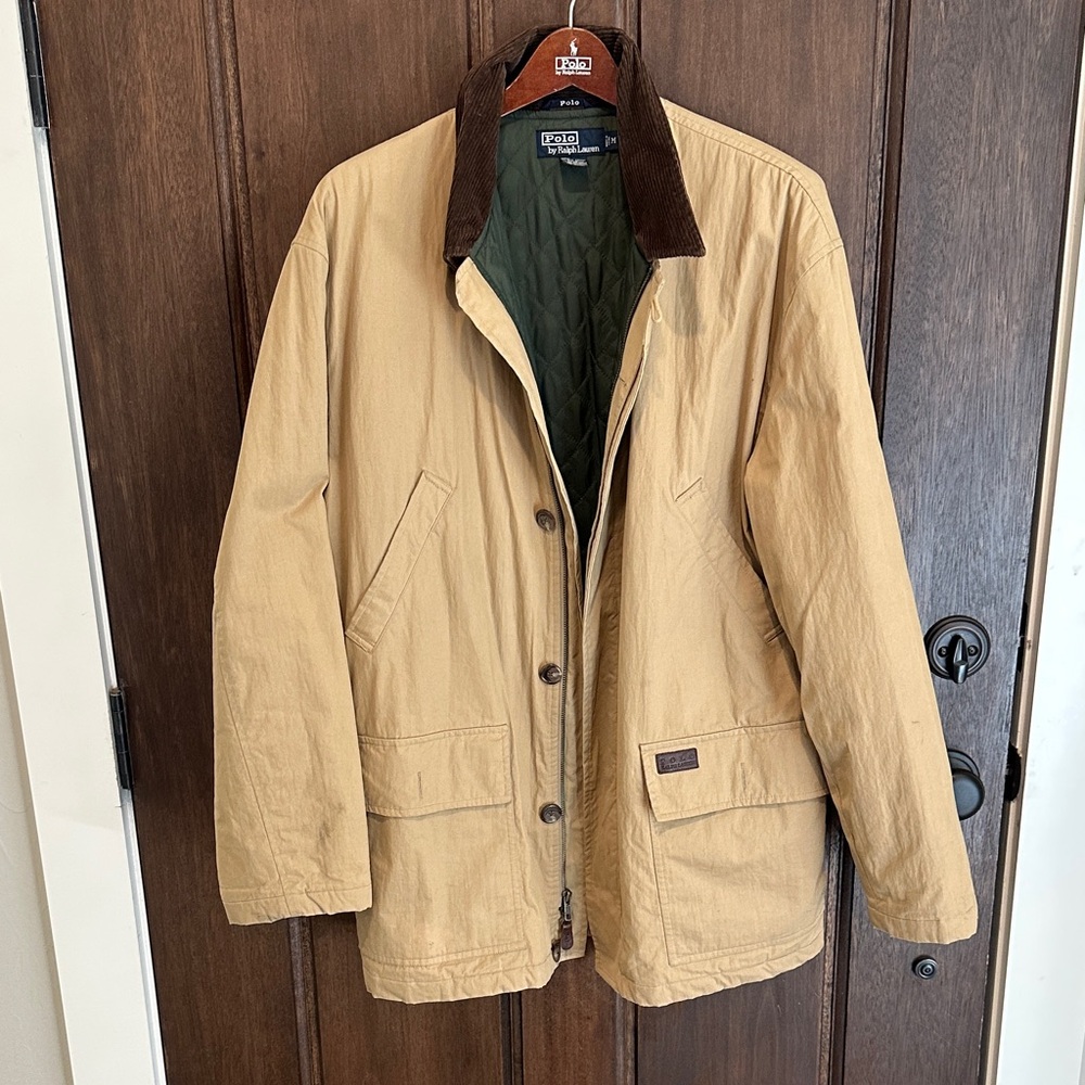 Polo by Ralph Lauren Tan Field Jacket with Brown Collar
